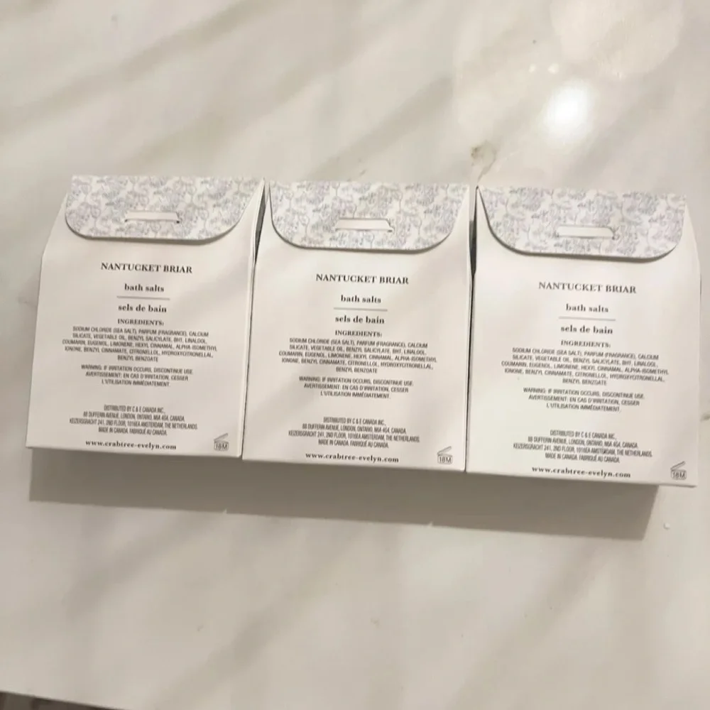 New in box Crabtree & Evelyn Nantucket Bath Salts X 3